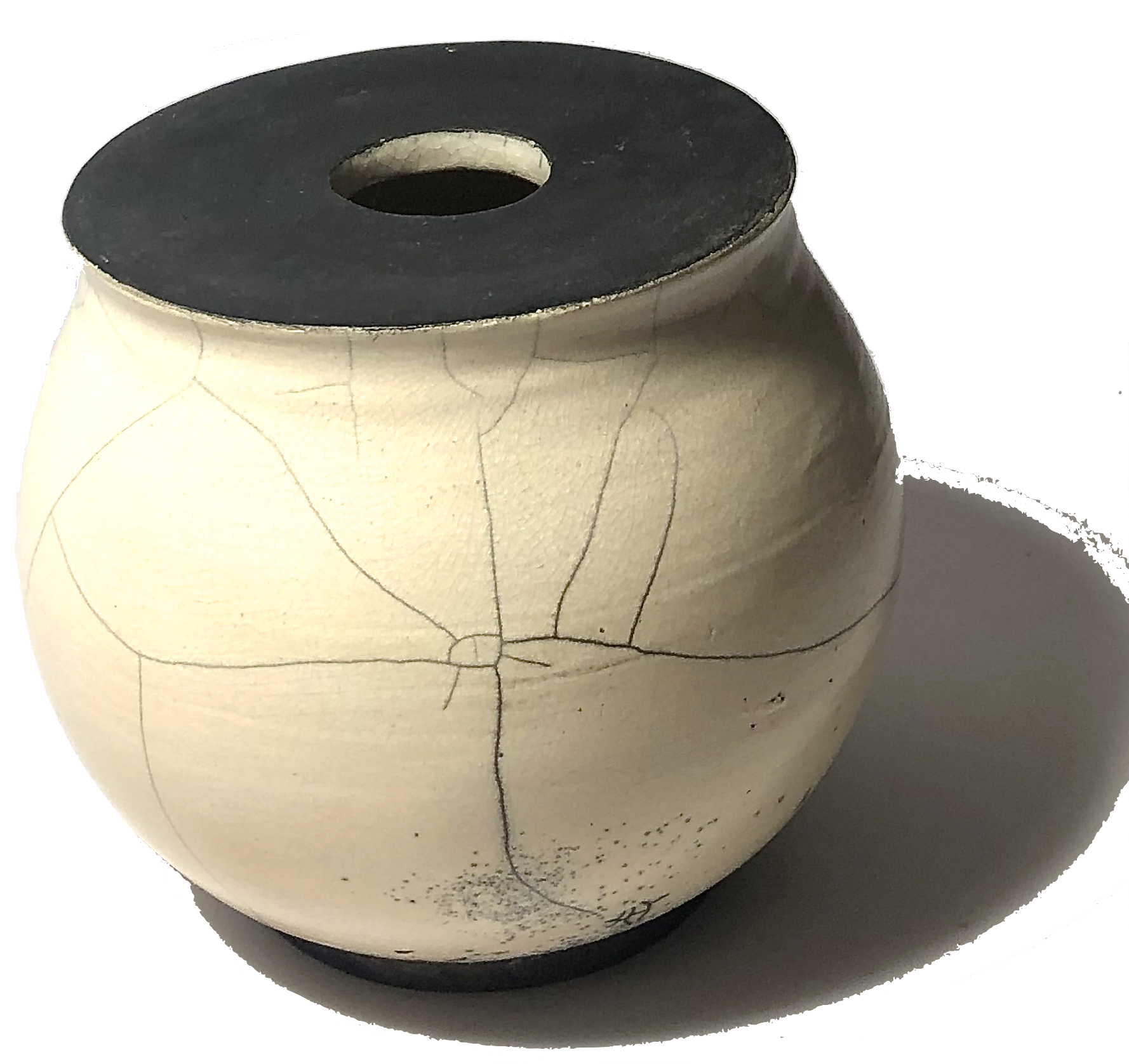 Vase rond raku